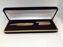 Load image into Gallery viewer, (01) - Elegant Rose Gold coloured Twist Style Slimline Pen in a Black Velvet Presentation Case