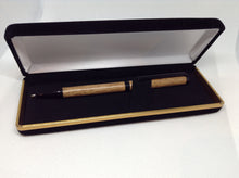 Load image into Gallery viewer, (04) - Light Brown Wood With Slimline Twist Style Pen in a Black Velvet Presentation Case