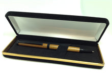 Load image into Gallery viewer, (08) - Dark Brown Wood Slimline Twist Style Pen in a Black Velvet Presentation Case