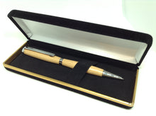 Load image into Gallery viewer, (13) - Beech Wood Twist Style Slimline Pen in a Black Velvet Presentation Case