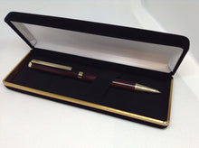 Load image into Gallery viewer, (17) - Indian Rosewood Twist Style Slimline Pen in a Black Velvet Presentation Case