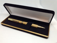 Load image into Gallery viewer, (20) - Idigbo Wood Twist Style Fancy Slimline Pen with a Black Velvet Presentation Case