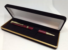 Load image into Gallery viewer, (22) - Purple Heart Twist Style Fancy Slimline Pen in a Black Velvet Presentation Case