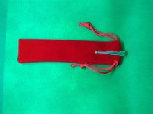 Load image into Gallery viewer, Red Velvet Draw String Pen/Pencil Pouch