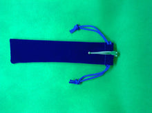 Load image into Gallery viewer, Blue Velvet Draw String Pen/Pencil Pouch