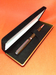 (27) Indian Rosewood Twist Style Slimline Pen in a Black Velvet Presentation Case