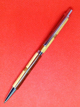 Load image into Gallery viewer, (28) Slimline click Pencil with Padauk &amp; Tulipwood and with a band of Bubinga &amp; Cherry Wood