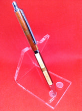 Load image into Gallery viewer, (28) Slimline click Pencil with Padauk &amp; Tulipwood and with a band of Bubinga &amp; Cherry Wood