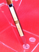 Load image into Gallery viewer, (28) Slimline click Pencil with Padauk &amp; Tulipwood and with a band of Bubinga &amp; Cherry Wood