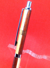 Load image into Gallery viewer, (28) Slimline click Pencil with Padauk &amp; Tulipwood and with a band of Bubinga &amp; Cherry Wood