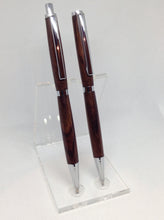 Load image into Gallery viewer, Indian Rosewood Slimline Pen &amp; Pencil Set in a Black Velvet Presentation Case