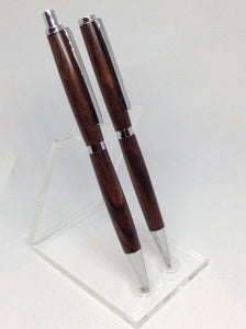 Indian Rosewood Slimline Pen & Pencil Set in a Black Velvet Presentation Case