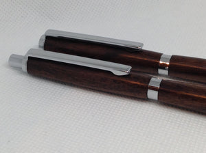 Indian Rosewood Slimline Pen & Pencil Set in a Black Velvet Presentation Case