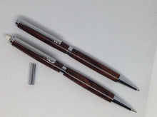 Load image into Gallery viewer, Indian Rosewood Slimline Pen &amp; Pencil Set in a Black Velvet Presentation Case