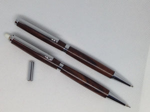 Indian Rosewood Slimline Pen & Pencil Set in a Black Velvet Presentation Case