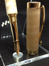 Load image into Gallery viewer, (30) Curly Maple Gold colour Platted Fountain Pen