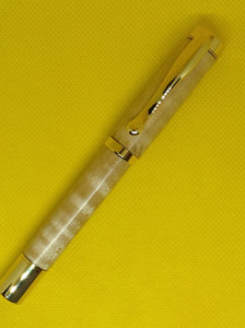 (30) Curly Maple Gold colour Platted Fountain Pen