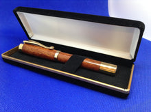 Load image into Gallery viewer, (29) Roupala Lacewood Gold colour Plated Fountain Pen in a Black Velvet Presentation Case