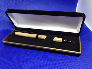 (32) -  Wytch Elm Wood Twist Style Slimline Pen in a Black Velvet Presentation Case