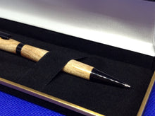 Load image into Gallery viewer, (32) -  Wytch Elm Wood Twist Style Slimline Pen in a Black Velvet Presentation Case