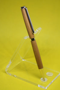 (03) - English Yew Wood Twist Style Slimline Pen