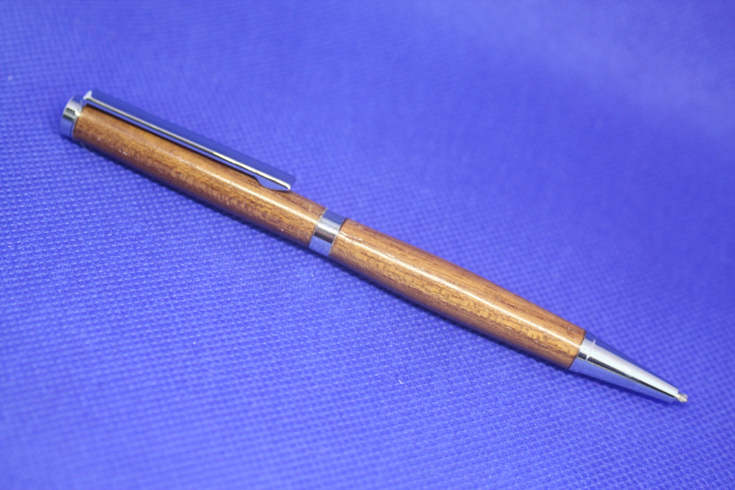 (05) - Caramel Coloured Wood Twist Style Slimline Pen