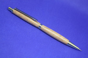 (14) - English Oak Wood Slimline Push Click Pencil