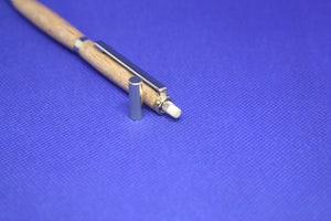 (14) - English Oak Wood Slimline Push Click Pencil