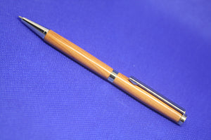 (03) - English Yew Wood Twist Style Slimline Pen