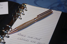 Load image into Gallery viewer, (01) - Elegant rose gold coloured twist style slimline pen