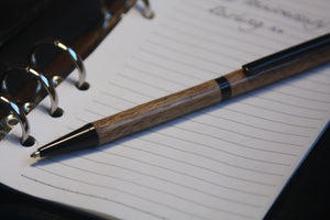 (04) - Light Brown Wood With Slimline Twist Style Pen