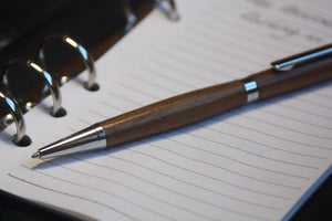 (05) - Caramel Coloured Wood Twist Style Slimline Pen