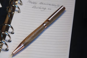 (07) - Zebrano Wood Twist Style Slimline Pen