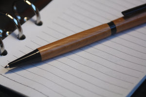 (12) - English Yew Wood Twist Style Slimline Pen