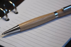 (13) - Beech Wood Twist Style Slimline Pen