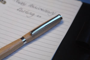 (13) - Beech Wood Twist Style Slimline Pen