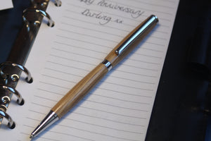 (15) - Twist Style Slimline Pen With a Light Coloured Wood