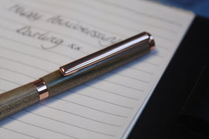 (18) - Light Brown Twist Style Slimline Pen